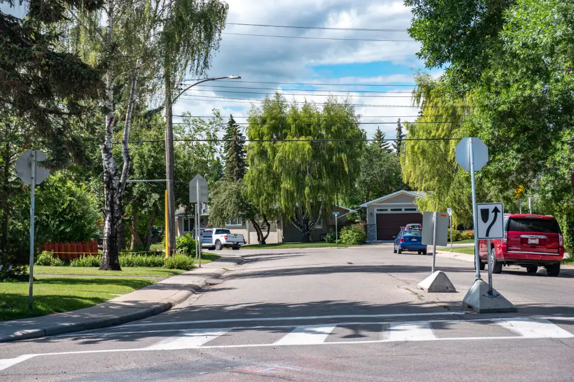 A residential street in Chinook Park